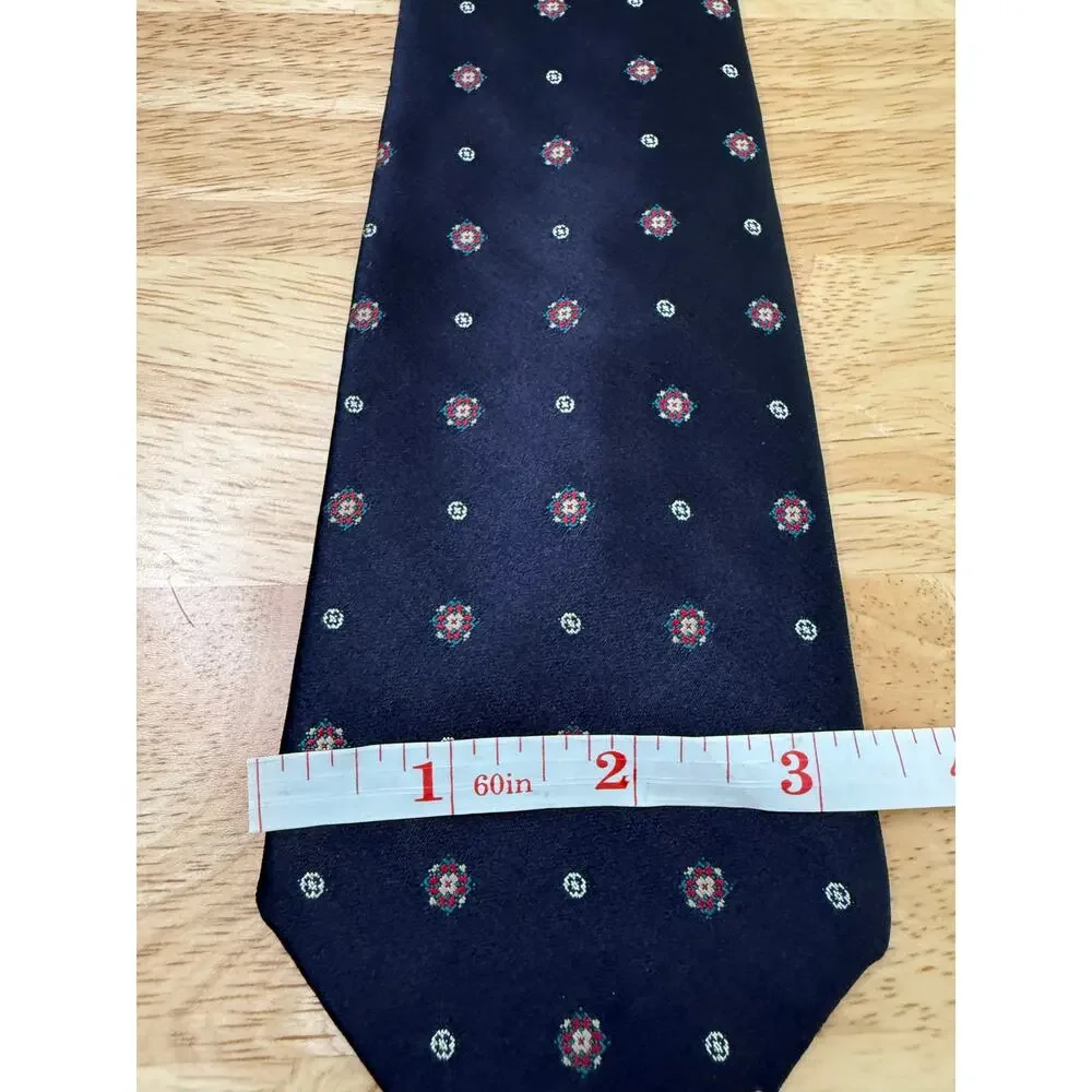 Gian Paolo Italy Men's Neck Tie Navy Blue Red Geometric